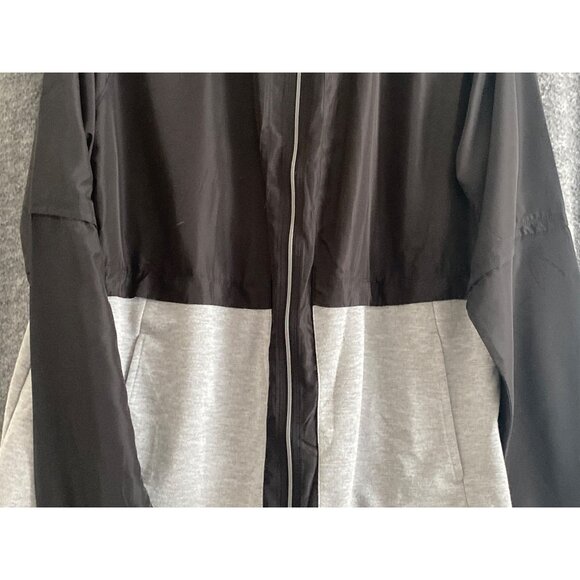 Avia Jacket Women XXL/20 Black Gray Mock Neck Full Zip Lightweight Hooded - Picture 4 of 11